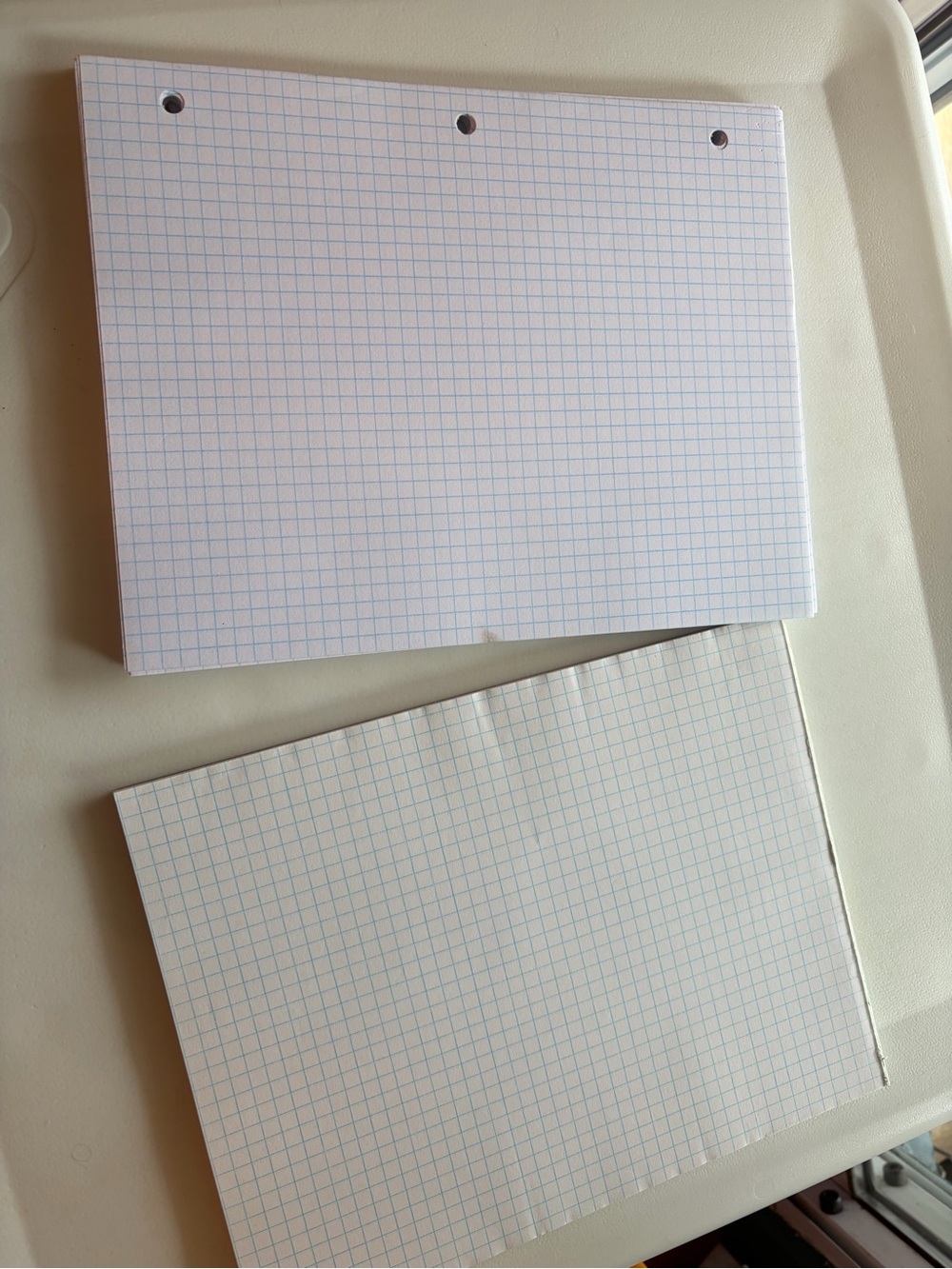 Graph Paper Notepad and Sheets - White Grid Pages (Pack)